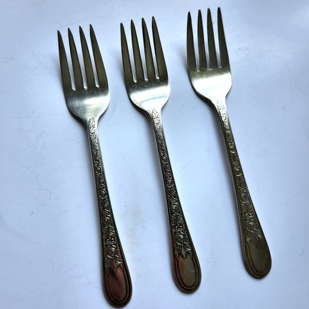 Wallace Brothers Fortune Pattern Silverplate 1932 Salad Forks Set of 3